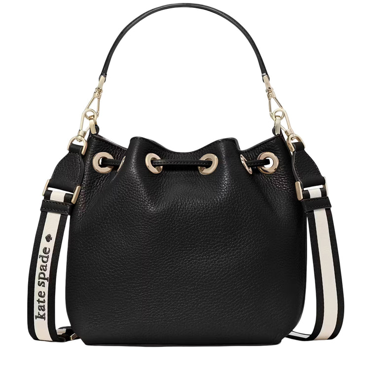 Back View of Kate Spade Emma Small Bucket Bag - Black KK071