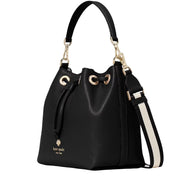Side View of Kate Spade Emma Small Bucket Bag - Black KK071