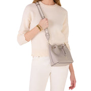 Model Wearing Kate Spade Emma Small Bucket Bag - Cozy Grey KK071