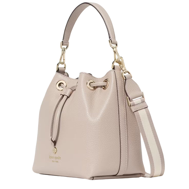 Side View of Kate Spade Emma Small Bucket Bag - Cozy Grey KK071