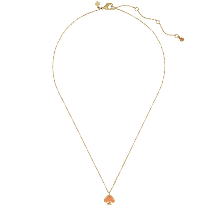 Front View of Kate Spade Everyday Spade Enamel Mini Pendant Necklace - Cayenne Pepper o0ru3073