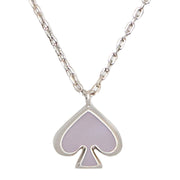 Front View of Kate Spade Everyday Spade Enamel Mini Pendant Necklace - Lilac O0RU3073