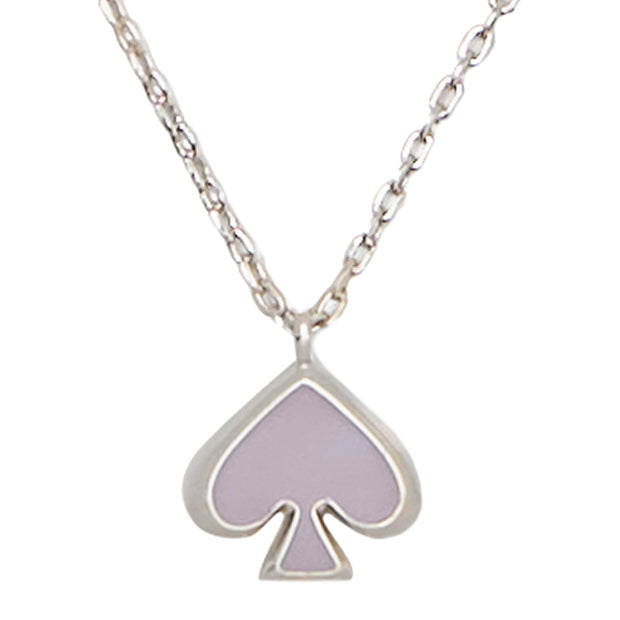 Front View of Kate Spade Everyday Spade Enamel Mini Pendant Necklace - Lilac O0RU3073