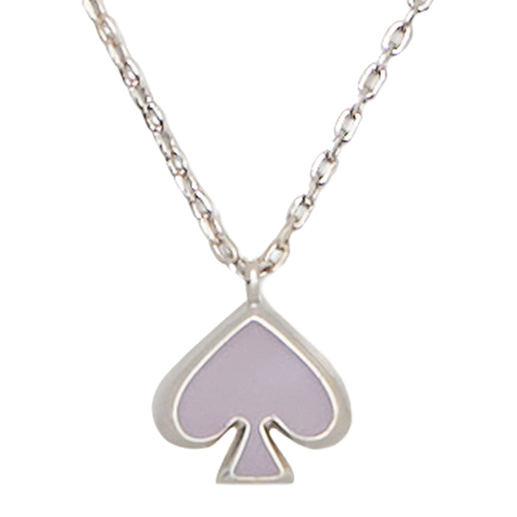 Front View of Kate Spade Everyday Spade Enamel Mini Pendant Necklace - Lilac O0RU3073