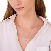 Model Wearing Kate Spade Everyday Spade Enamel Mini Pendant Necklace - Lilac O0RU3073