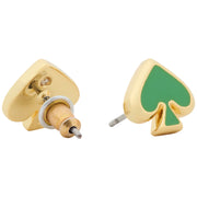 Side & Back View of Kate Spade Everyday Spade Enamel Studs Earrings - KS Green o0ru3069
