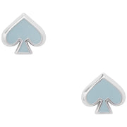 Front View of Kate Spade Everyday Spade Enamel Studs Earrings - Crisp Sky O0RU3069