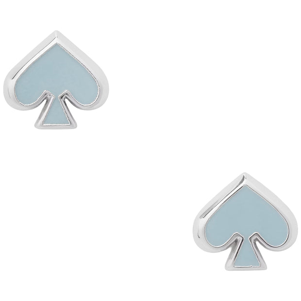 Front View of Kate Spade Everyday Spade Enamel Studs Earrings - Crisp Sky O0RU3069