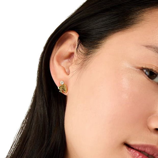 Buy Kate Spade Everyday Spade Stone Studs Earrings in Clear/ Gold KK008 Online in Singapore | PinkOrchard.com