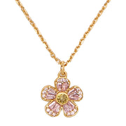 Front View of Kate Spade Fleurette Mini Pendant Necklace - Pink Multi KL096