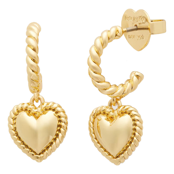 Front View of Kate Spade Golden Hour Huggies Earrings - Gold KG277