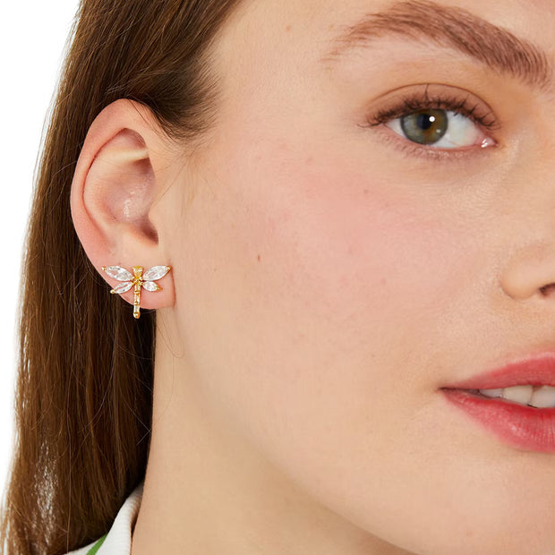 Buy Kate Spade Greenhouse Dragonfly Studs Earrings in Clear/ Gold kg196 Online in Singapore | PinkOrchard.com