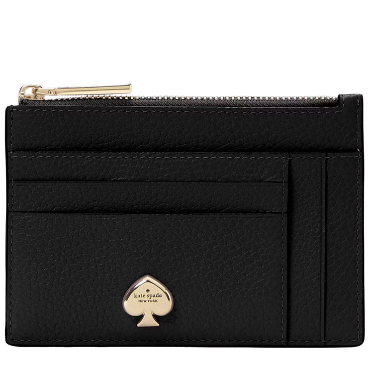Front View of Kate Spade Kaya Large Slim Cardholder in Black KL837