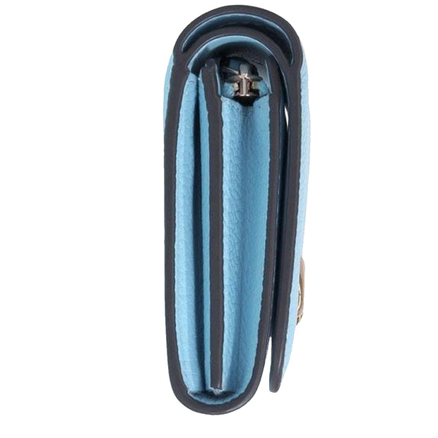 Side View of Kate Spade Kayla Small L-Zip Wallet - Montauk Blue KK056