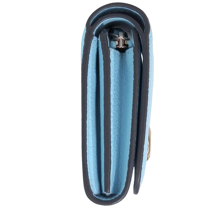 Side View of Kate Spade Kayla Small L-Zip Wallet - Montauk Blue KK056