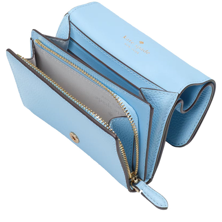 Interior View of Kate Spade Kayla Small L-Zip Wallet - Montauk Blue KK056