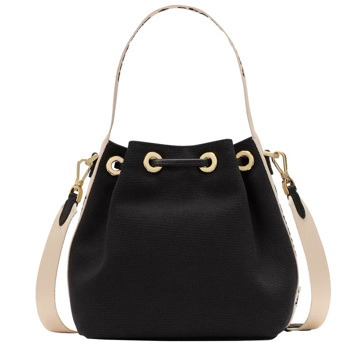 Back View of Kate Spade Kip Canvas Bucket Bag - Black KL048