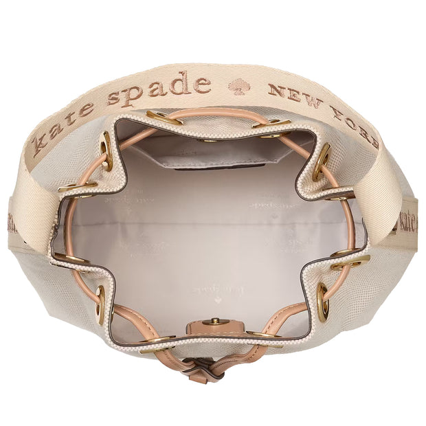 Interior View of Kate Spade Kip Canvas Bucket Bag - Light Fawn Multi KL048