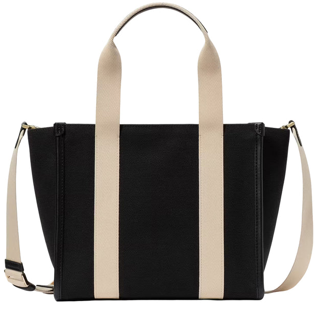 Back View of Kate Spade Kip Canvas Small Tote Bag - Black KG767