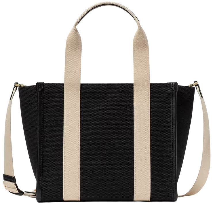 Back View of Kate Spade Kip Canvas Small Tote Bag - Black KG767