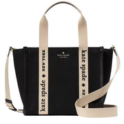 Front View of Kate Spade Kip Canvas Small Tote Bag - Black KG767