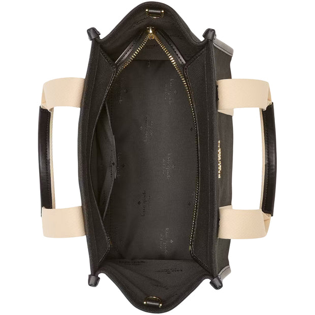 Interior View of Kate Spade Kip Canvas Small Tote Bag - Black KG767