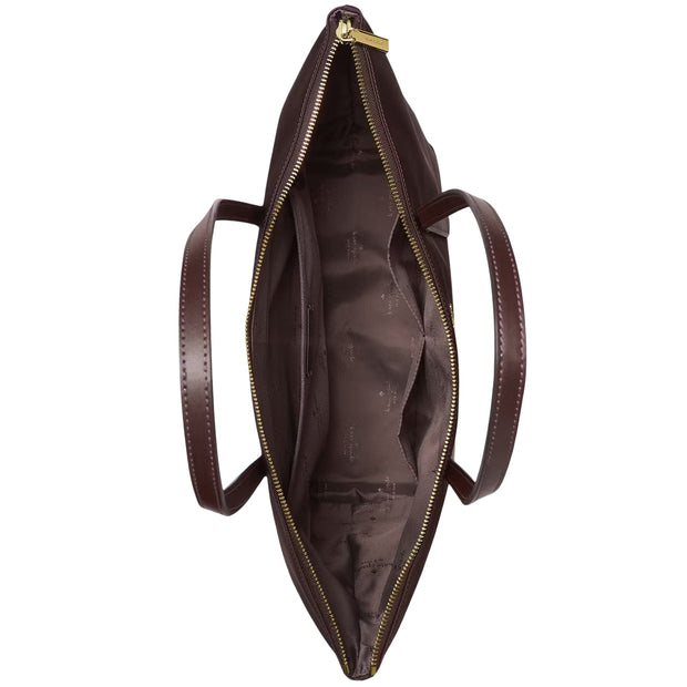 Interior View of Kate Spade Kitt Nylon Medium Tote Bag - Hot Fudge KC455