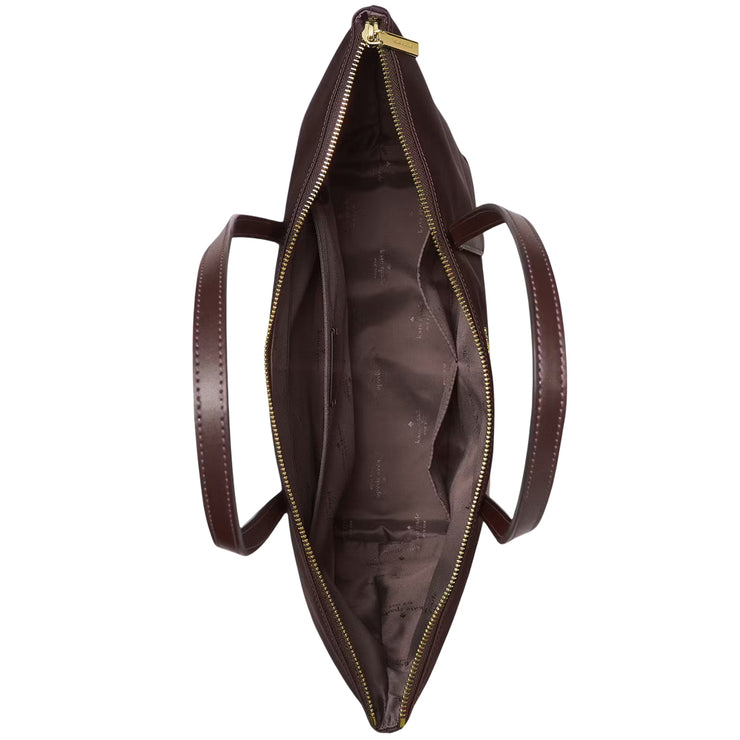 Interior View of Kate Spade Kitt Nylon Medium Tote Bag - Hot Fudge KC455