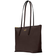 Side View of Kate Spade Kitt Nylon Medium Tote Bag - Hot Fudge KC455