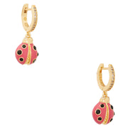 Kate Spade Ladybug Huggies Earrings in Pink Multi kb459