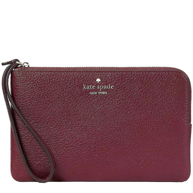 Buy Kate Spade Leila Medium L-Zip Wristlet in Deep Berry kb684 Online in Singapore | PinkOrchard.com