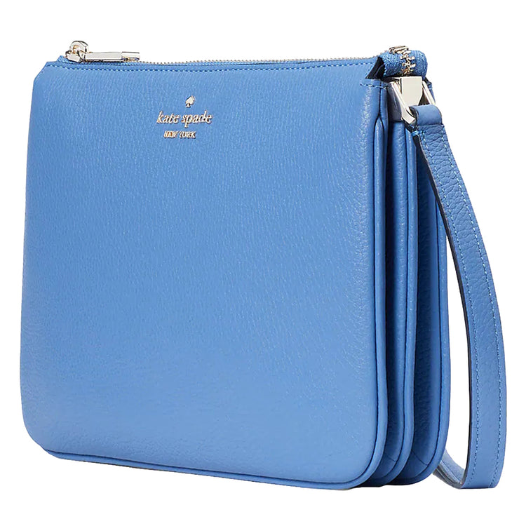 Kate Spade Leila Triple Gusset Crossbody Bag in Fresh Blueberry wkr00448