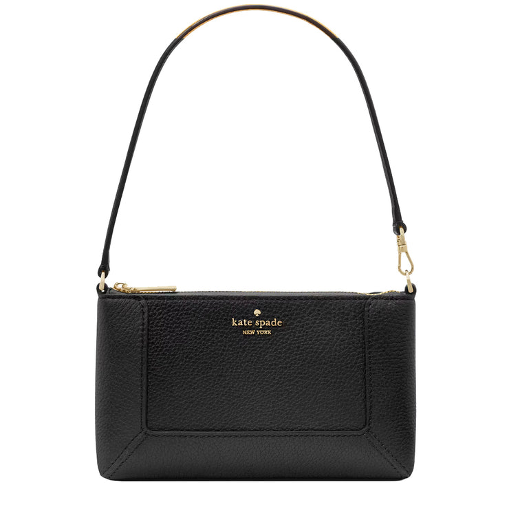 Front View of Kate Spade Lena Convertible Wristlet Bag - Black KH785