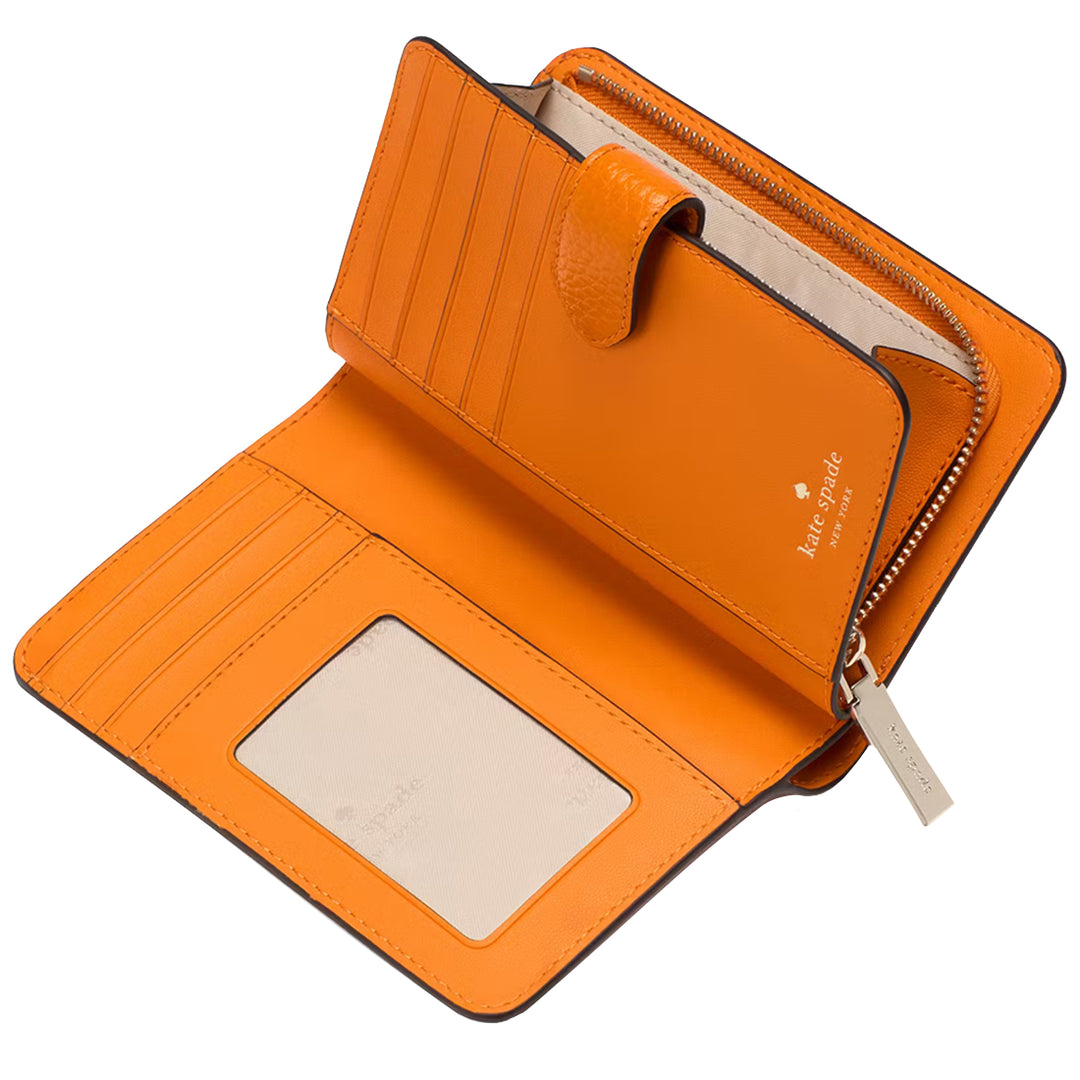 kate　2本① Buy Kate Spade Lena Medium Bifold Wallet in Orange Zinnia KH787