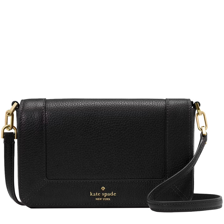 Front View of Kate Spade Lena Mini Crossbody Bag - Black KH784