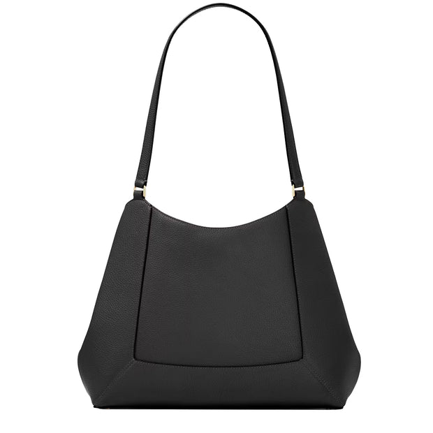 Back View of Kate Spade Lena Triple Compartment Shoulder Bag - Black KH435
