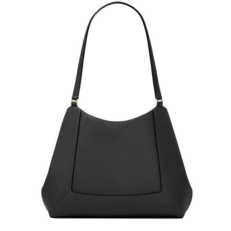 Back View of Kate Spade Lena Triple Compartment Shoulder Bag - Black KH435