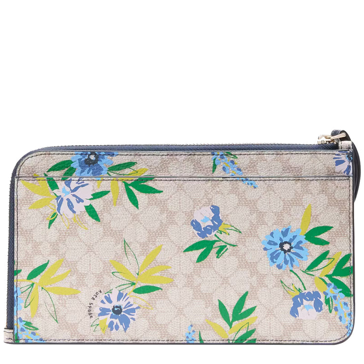 Buy Kate Spade Lucy Spade Flower Floral Medium L-Zip Wristlet in Blazer Blue Multi KK933 Online in Singapore | PinkOrchard.com
