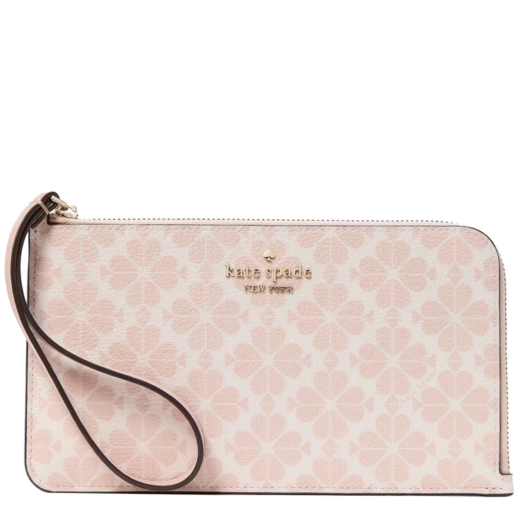 Buy Kate Spade Lucy Spade Flower Medium L-Zip Wristlet in Rose Smoke Multi KG487 Online in Singapore | PinkOrchard.com