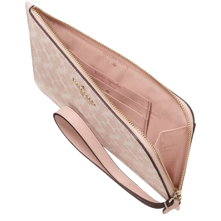 Buy Kate Spade Lucy Spade Flower Medium L-Zip Wristlet in Rose Smoke Multi KG487 Online in Singapore | PinkOrchard.com
