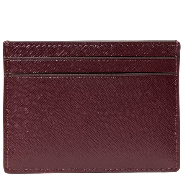 Back View of Kate Spade Madison Floral Applique Small Slim Card Holder - Dark Merlot KL871