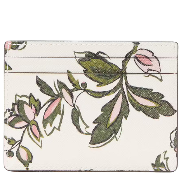 Back View of Kate Spade Madison Floral Small Slim Card Holder - Meringue Multi KL863