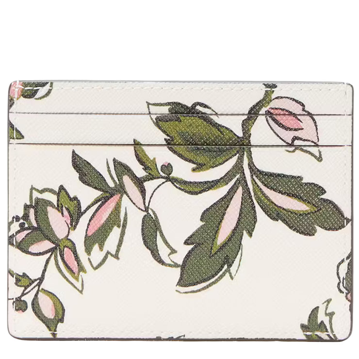 Back View of Kate Spade Madison Floral Small Slim Card Holder - Meringue Multi KL863