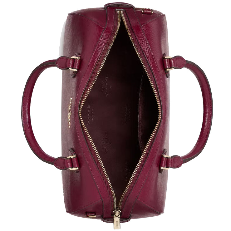 Interior View of Kate Spade Madison Large Dolly Duffle Crossbody Bag in Blackberry Preserves KI830