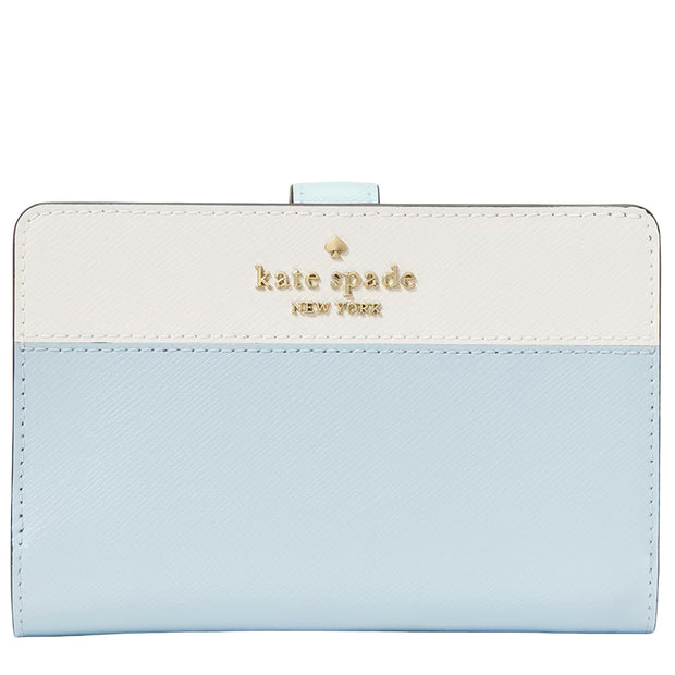 Front View of Kate Spade Madison Medium Bifold Wallet - Crisp Sky Multi KC511
