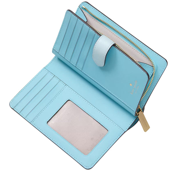 Interior View of Kate Spade Madison Medium Bifold Wallet - Crisp Sky Multi KC511