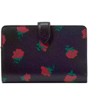 Buy Kate Spade Madison Rose Toss Printed Medium Compact Bifold Wallet in Black Multi ke640 Online in Singapore | PinkOrchard.com