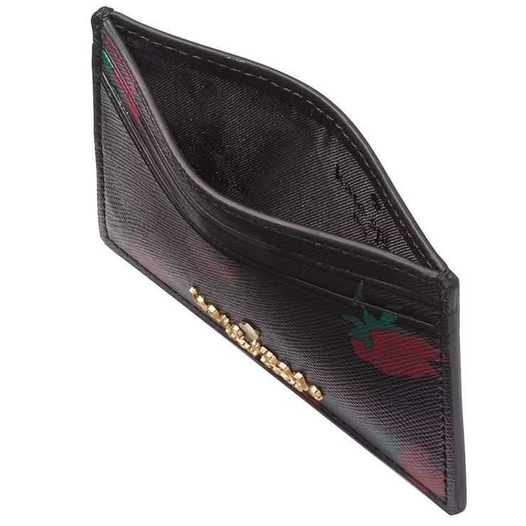 Buy Kate Spade Madison Rose Toss Printed Small Slim Card Holder in Black Multi ke995 Online in Singapore | PinkOrchard.com