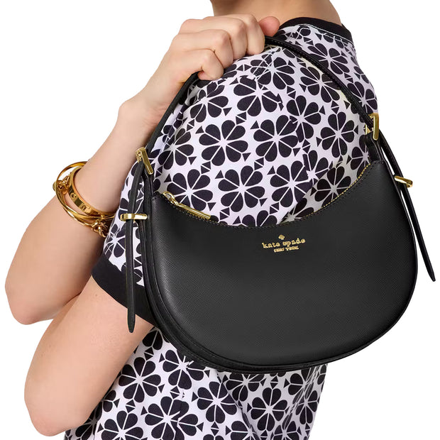 Buy Kate Spade Madison Saffiano Leather Crescent Shoulder Bag in Black KK949 Online in Singapore | PinkOrchard.com
