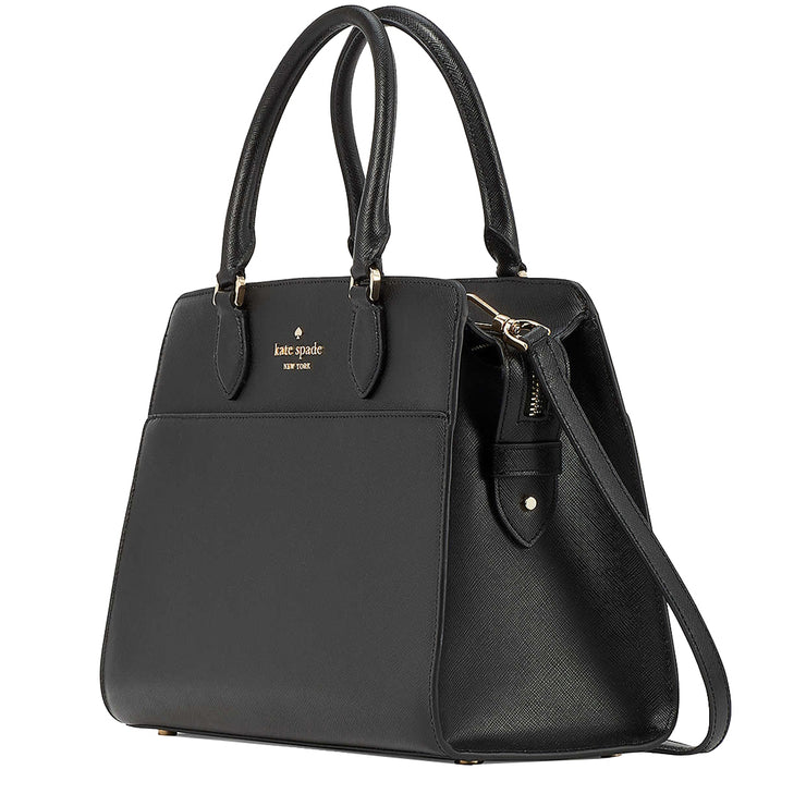 Buy Kate Spade Madison Saffiano Leather Medium Satchel Bag In Black kc436 Online in Singapore | PinkOrchard.com